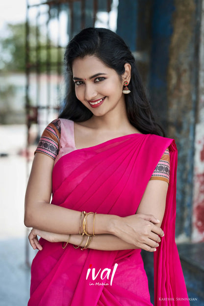 Padmaja - Dull Pink And Cotton Halfsaree Half Sarees