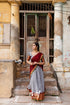 Padmaja - Grey And Maroon Cotton Halfsaree Half Sarees