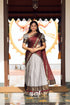 Padmaja - Grey And Maroon Cotton Halfsaree Half Sarees