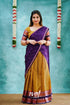 Padmaja - Henna Green And Purple Cotton Halfsaree Half Sarees