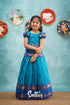 Padmaja - Light Blue And Magenta Pink Pavadai Sattai Kids-Suttis