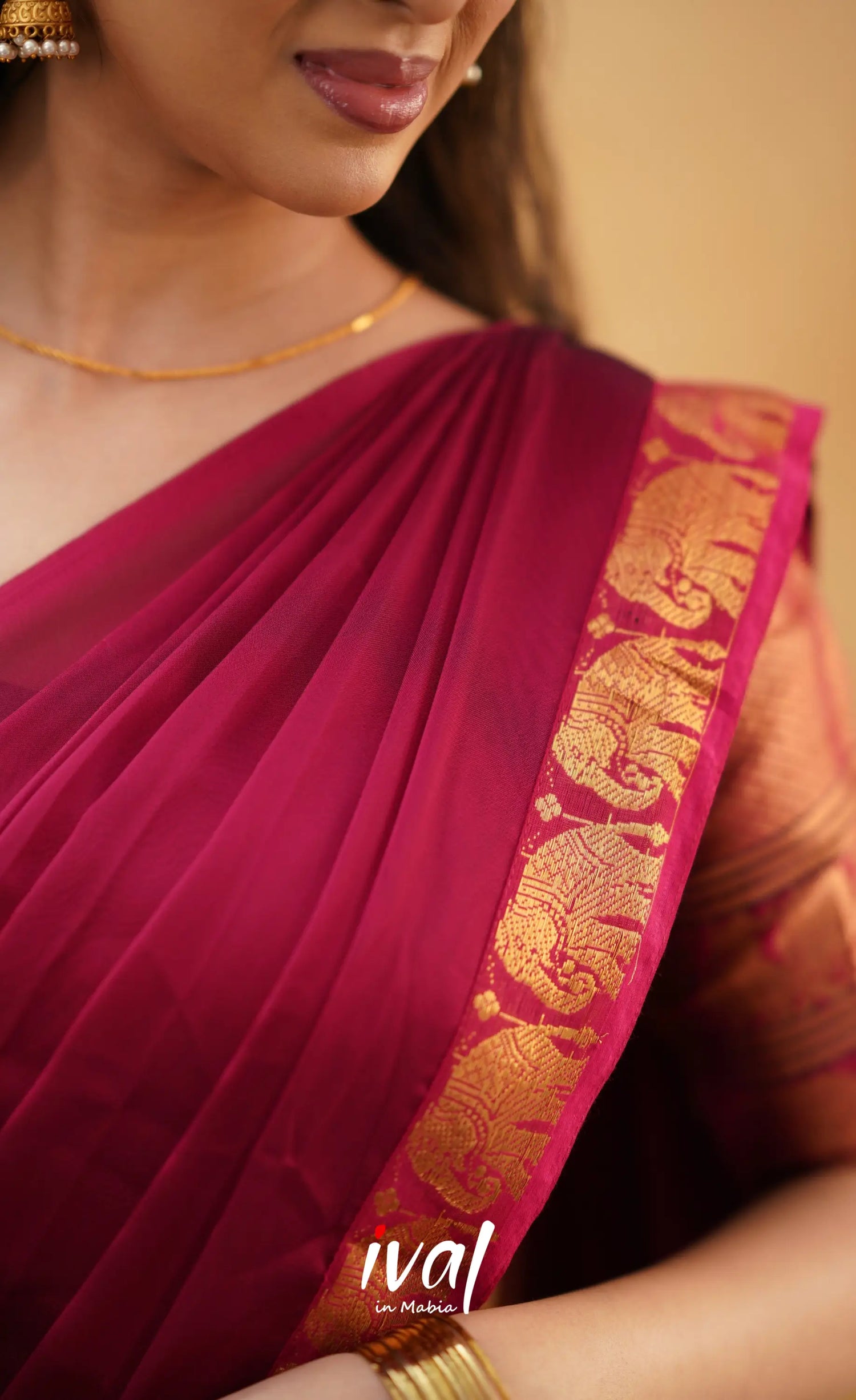 Padmaja - Manthalir Green And Reddish Maroon Cotton Halfsaree Half Sarees