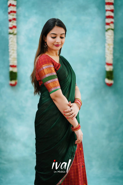 Padmaja - Maroon And Mustard Cotton Halfsaree Half Sarees