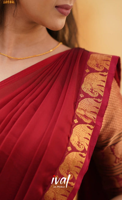 Padmaja - Mauve And Red Cotton Halfsaree Half Sarees