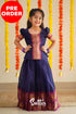 Padmaja - Navy Blue And Purplish Magenta Handloom Cotton Pavadai Sattai Kids-Suttis