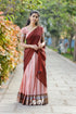 Padmaja - Pastel Pink And Maroon Cotton Half Saree Sarees