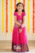 Padmaja - Pink And Purple Handloom Cotton Pavadai Sattai Kids-Suttis