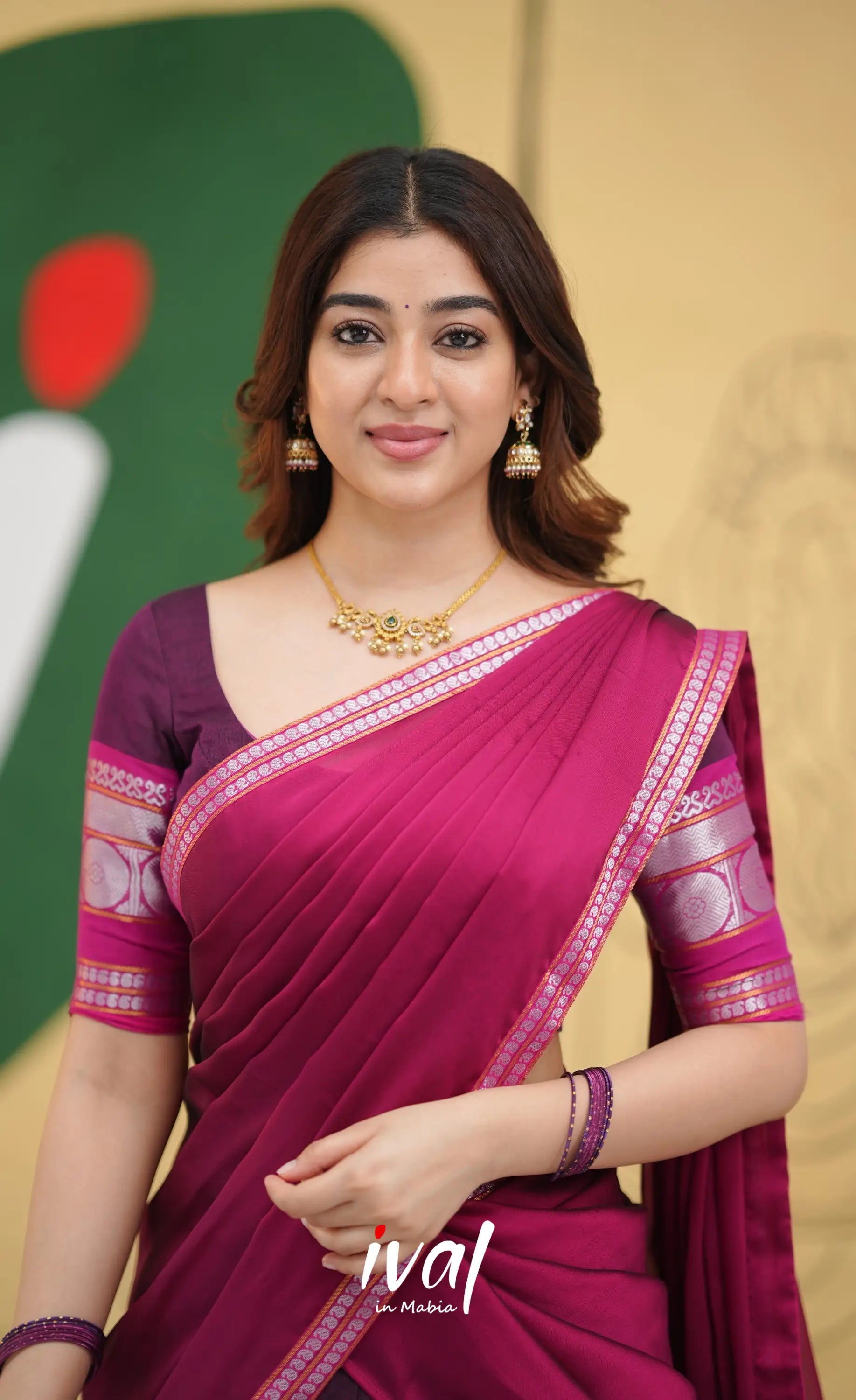 Padmaja - Purple and Pink Handloom Cotton Halfsaree - Half Sarees