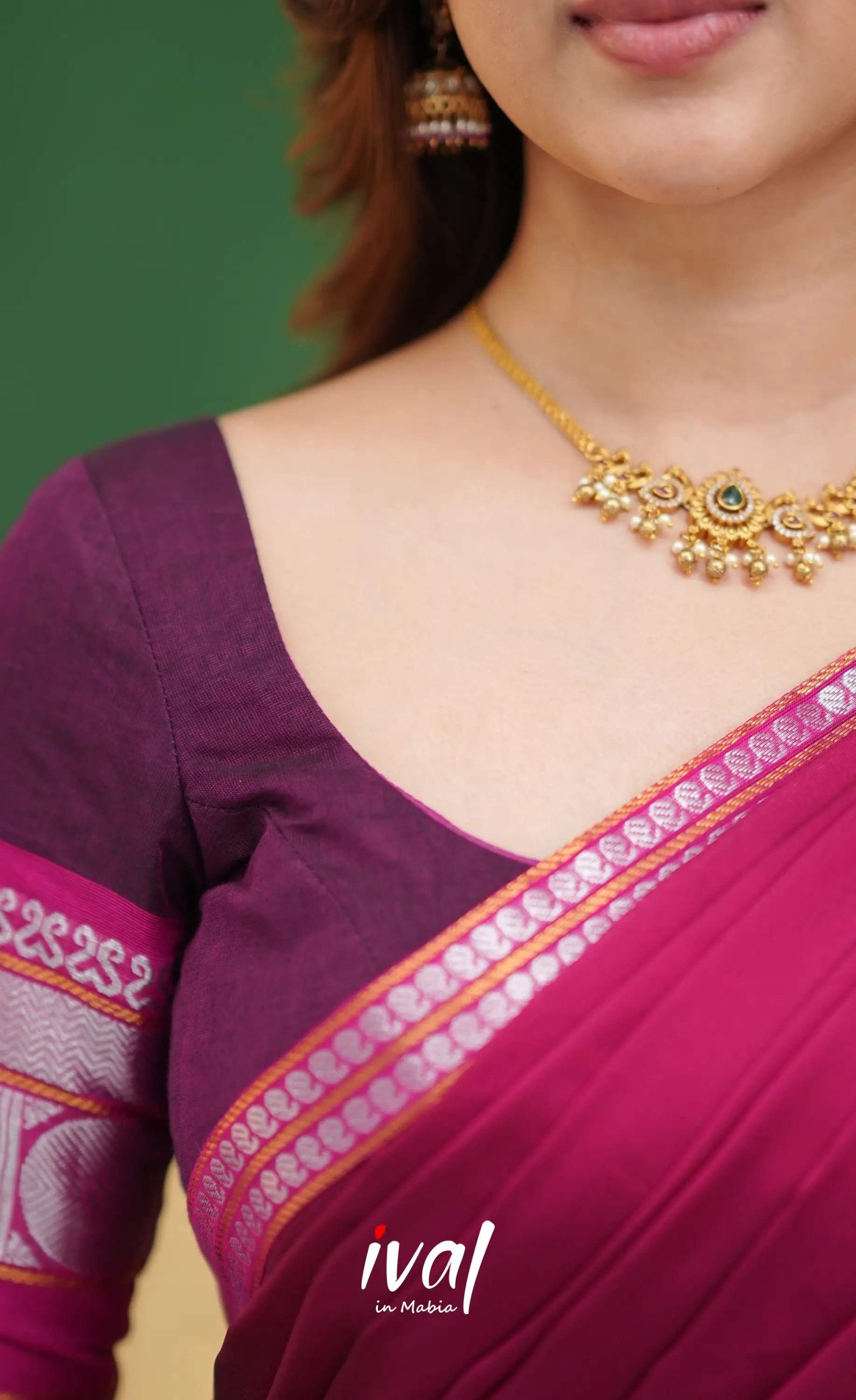 Padmaja - Purple and Pink Handloom Cotton Halfsaree - Half Sarees