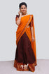 Padmaja - Two Tone Brown And Mustard Cotton Halfsaree Half Sarees