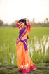 Padmaja - Two Tone Orange And Purple Cotton Halfsaree Half Sarees