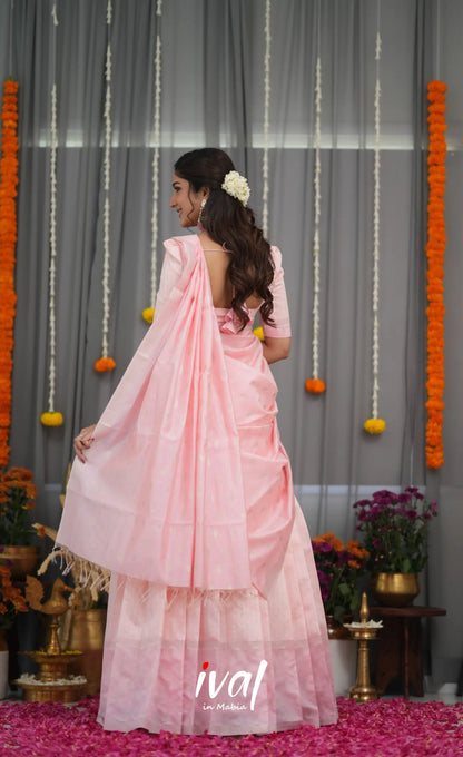 Padmakshi Blended Silk Halfsaree - Baby Pink Half Sarees