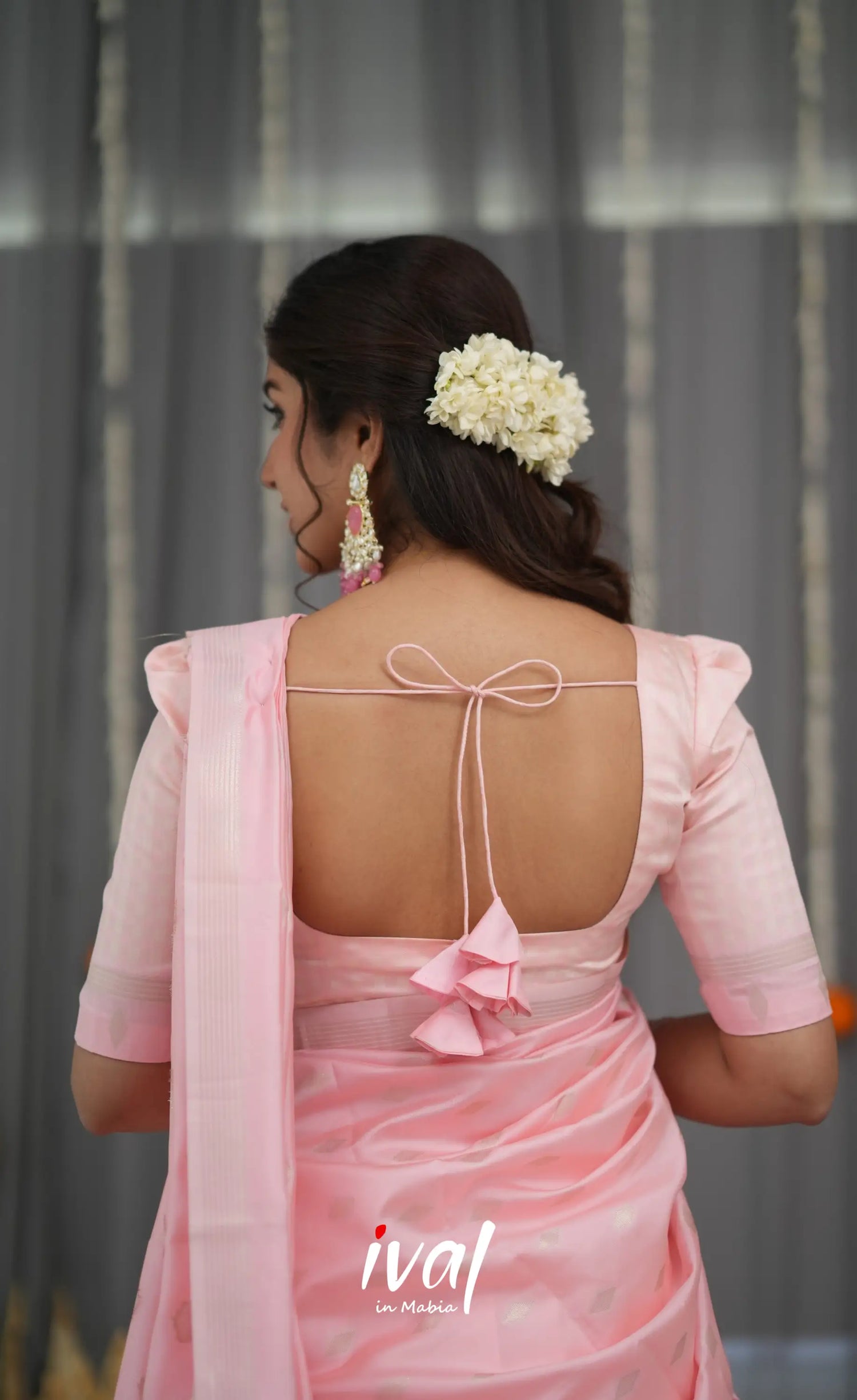 Padmakshi Blended Silk Halfsaree - Baby Pink Half Sarees