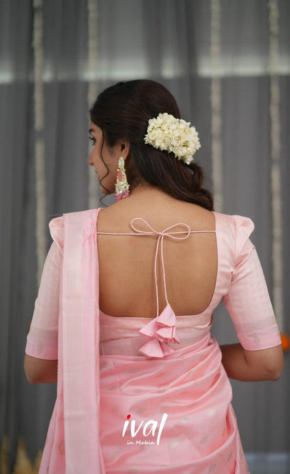 Padmakshi Blended Silk Halfsaree - Baby Pink Half Sarees