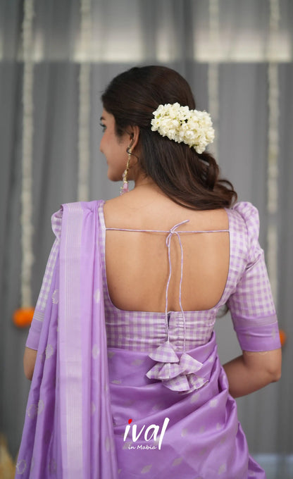 Padmakshi Blended Silk Halfsaree - Lavender Half Sarees