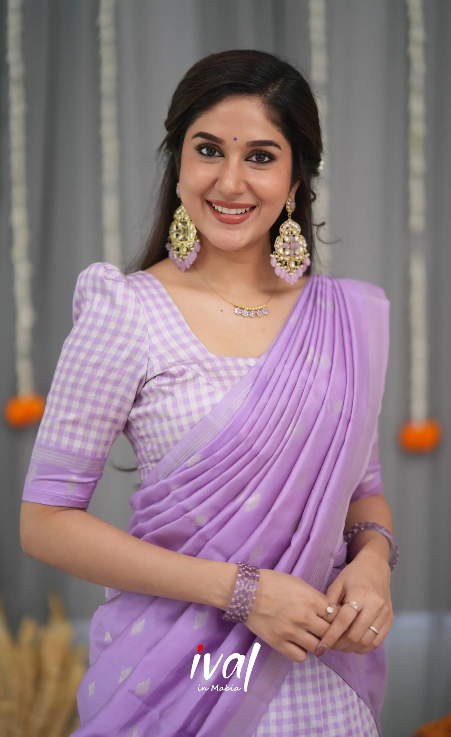 Padmakshi Blended Silk Halfsaree - Lavender Half Sarees