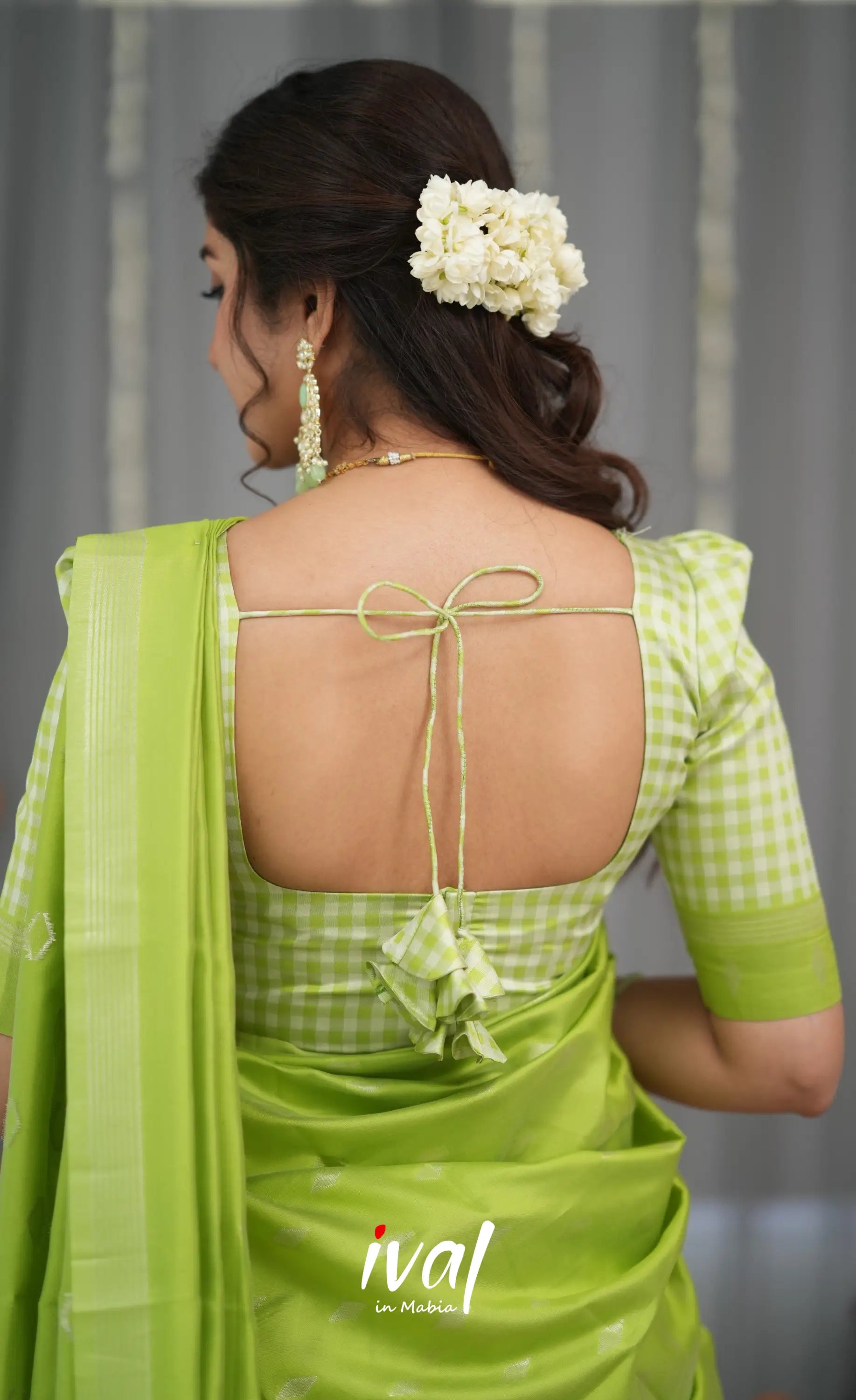 Padmakshi Blended Silk Halfsaree - Light Green Half Sarees