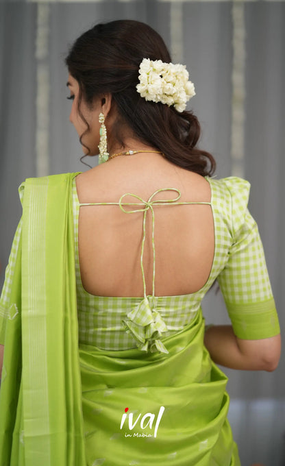 Padmakshi Blended Silk Halfsaree - Light Green Half Sarees