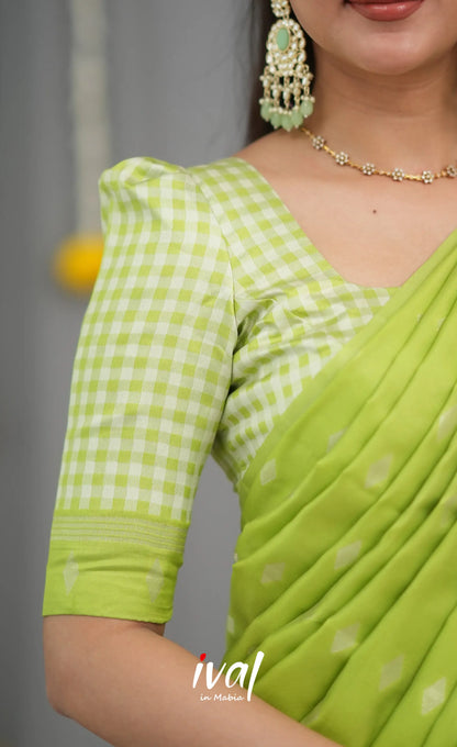 Padmakshi Blended Silk Halfsaree - Light Green Half Sarees