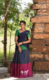 Padmakshi Blended Silk Halfsaree - Magenta Navy Blue and Green Half Sarees