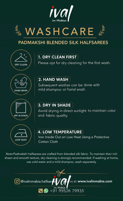 Padmakshi Blended Silk Halfsaree - Pastel Pink and Off White - Half Sarees