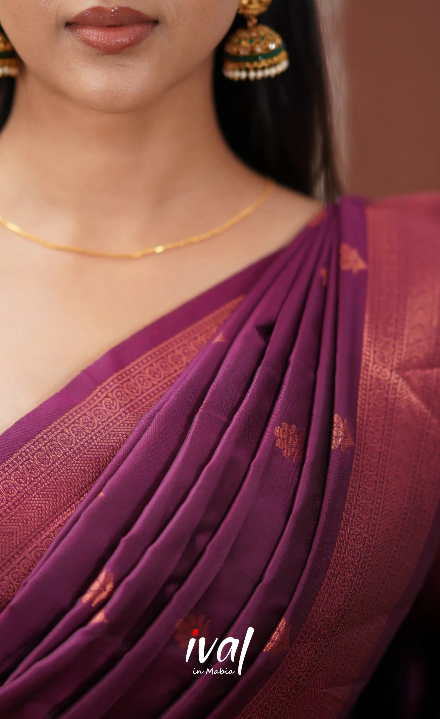 Padmakshi Blended Silk Halfsaree - Purple And Magenta Half Sarees