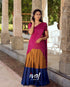 Padmakshi - Blue And Light Burgandy Silk Halfsaree Half Sarees