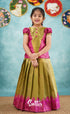 Padmakshi - Green Shade And Dark Pink Pavadai Sattai Kids-Suttis