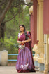 Padmakshi - Lavender And Wine Semi Silk Halfsaree Half Sarees