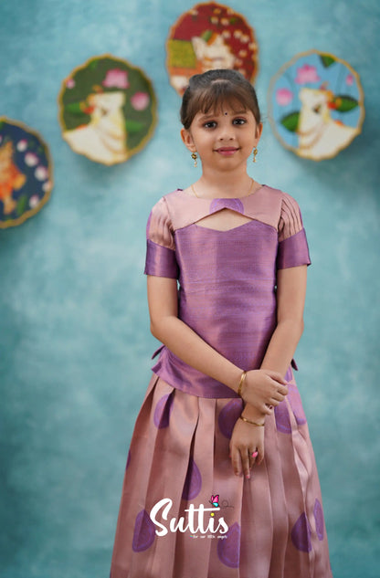 Padmakshi - Lavender Blended Silk Pavadai Sattai Kids-Suttis