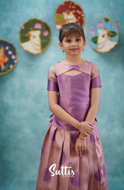 Padmakshi - Lavender Blended Silk Pavadai Sattai Kids-Suttis