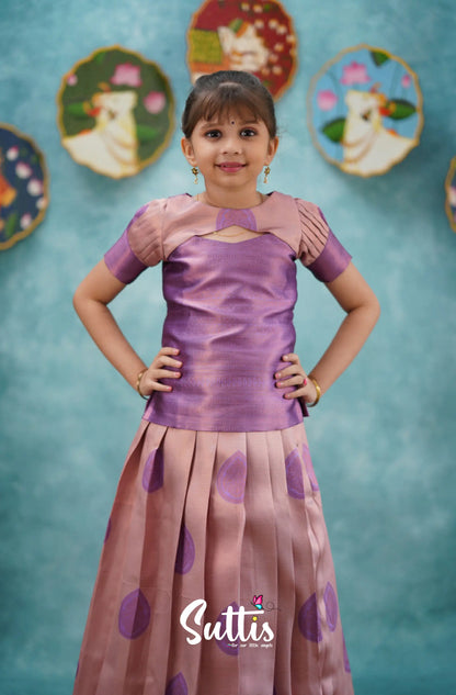 Padmakshi - Lavender Blended Silk Pavadai Sattai Kids-Suttis