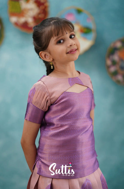 Padmakshi - Lavender Blended Silk Pavadai Sattai Kids-Suttis