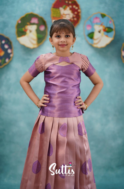 Padmakshi - Lavender Blended Silk Pavadai Sattai Kids-Suttis