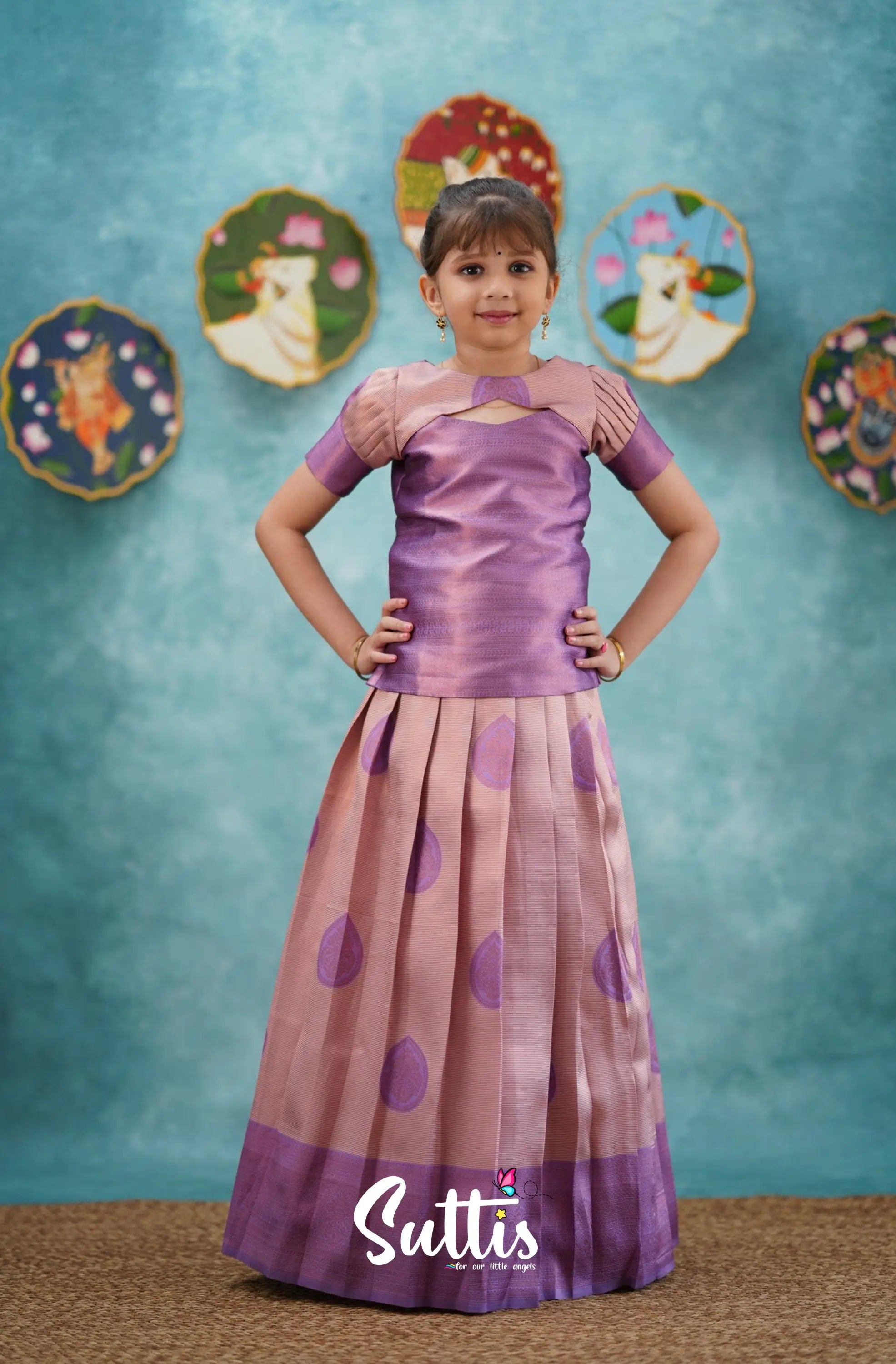 Padmakshi - Lavender Blended Silk Pavadai Sattai Kids-Suttis