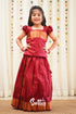 Padmakshi - Maroon Semi Silk Pavadai And Sattai Kids-Suttis