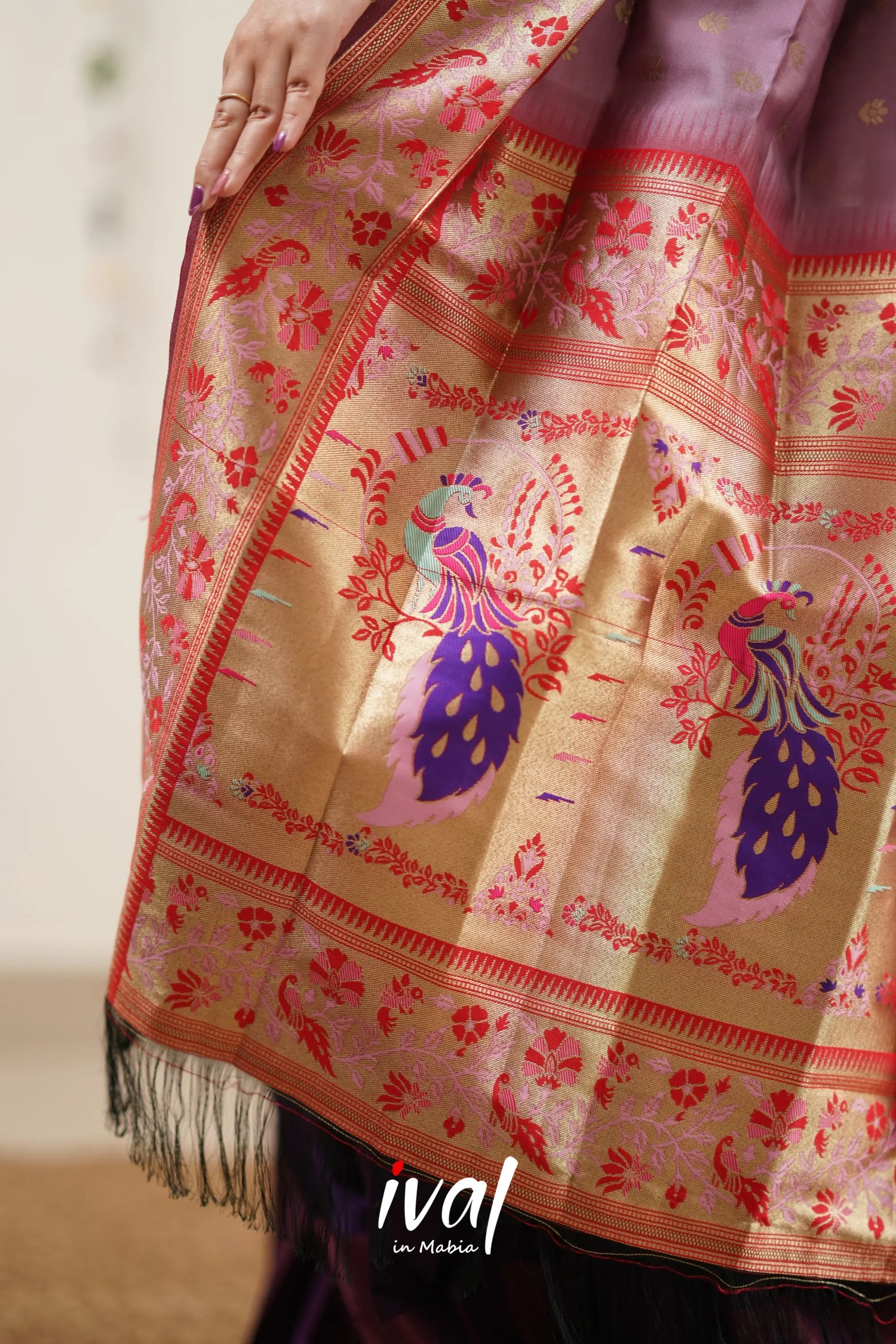 Padmakshi - Mauve And Violet Paithani Art Silk Halfsaree Half Sarees