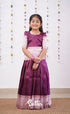 Padmakshi - Plum Shade And Light Pink Tone Blended Silk Pavadai Sattai Kids-Suttis