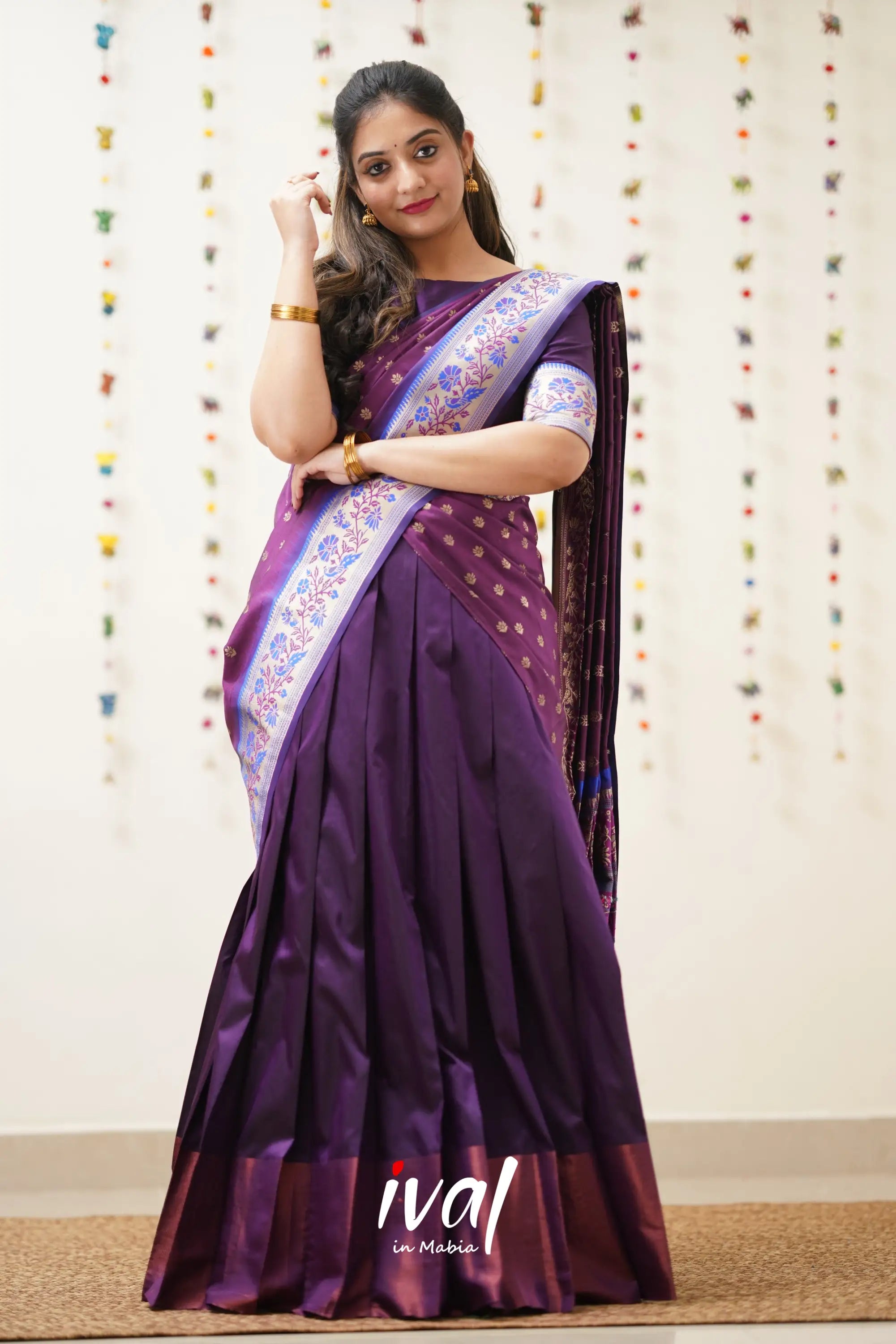 Shopping Online women's Purple Paithani Silk Saree gnp011045 - grabandpack