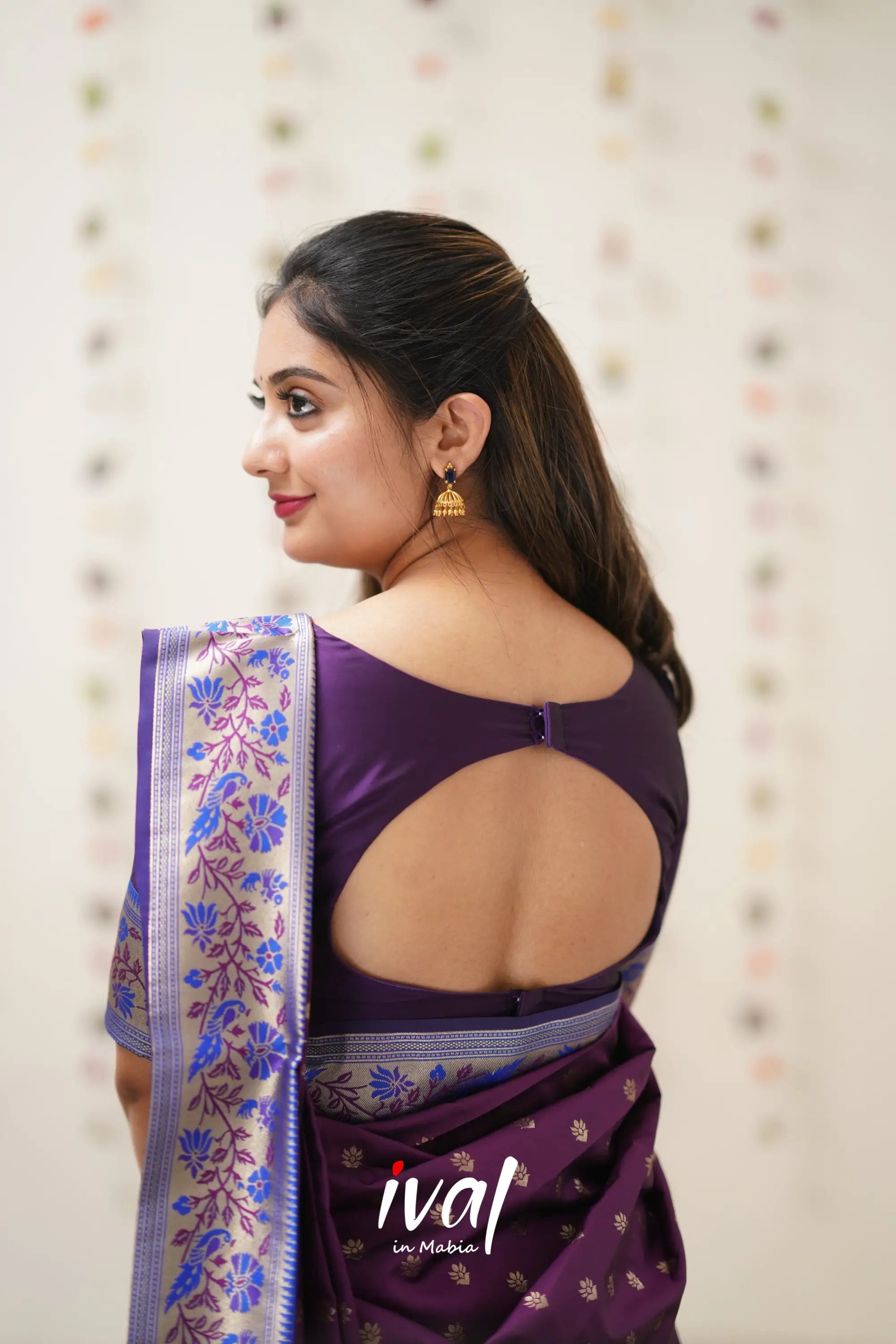 Padmakshi - Purple And Violet Paithani Art Silk Halfsaree Half Sarees