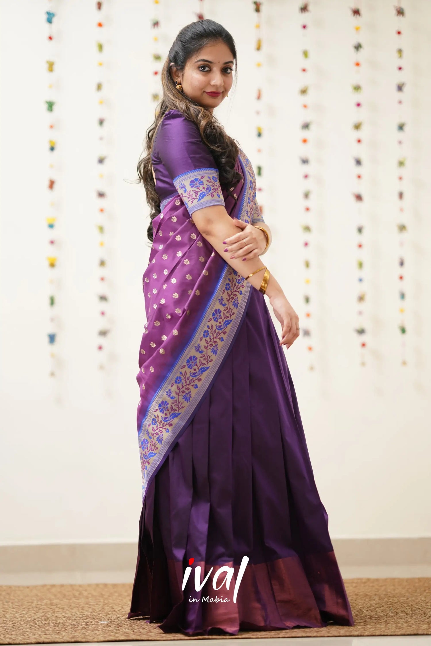 Padmakshi - Purple And Violet Paithani Art Silk Halfsaree Half Sarees