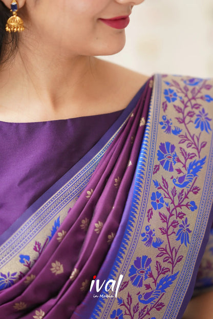 Padmakshi - Purple And Violet Paithani Art Silk Halfsaree Half Sarees