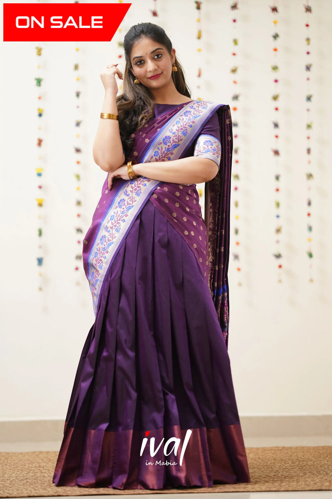 Padmakshi - Purple And Violet Paithani Art Silk Halfsaree Half Sarees