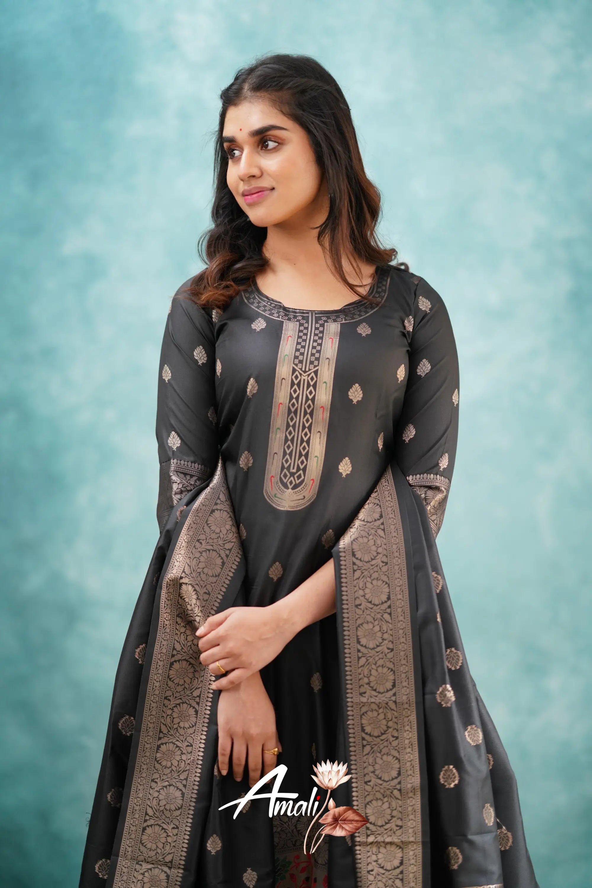 Pavani - Black Blended Paithani Silk Salwar Salwar