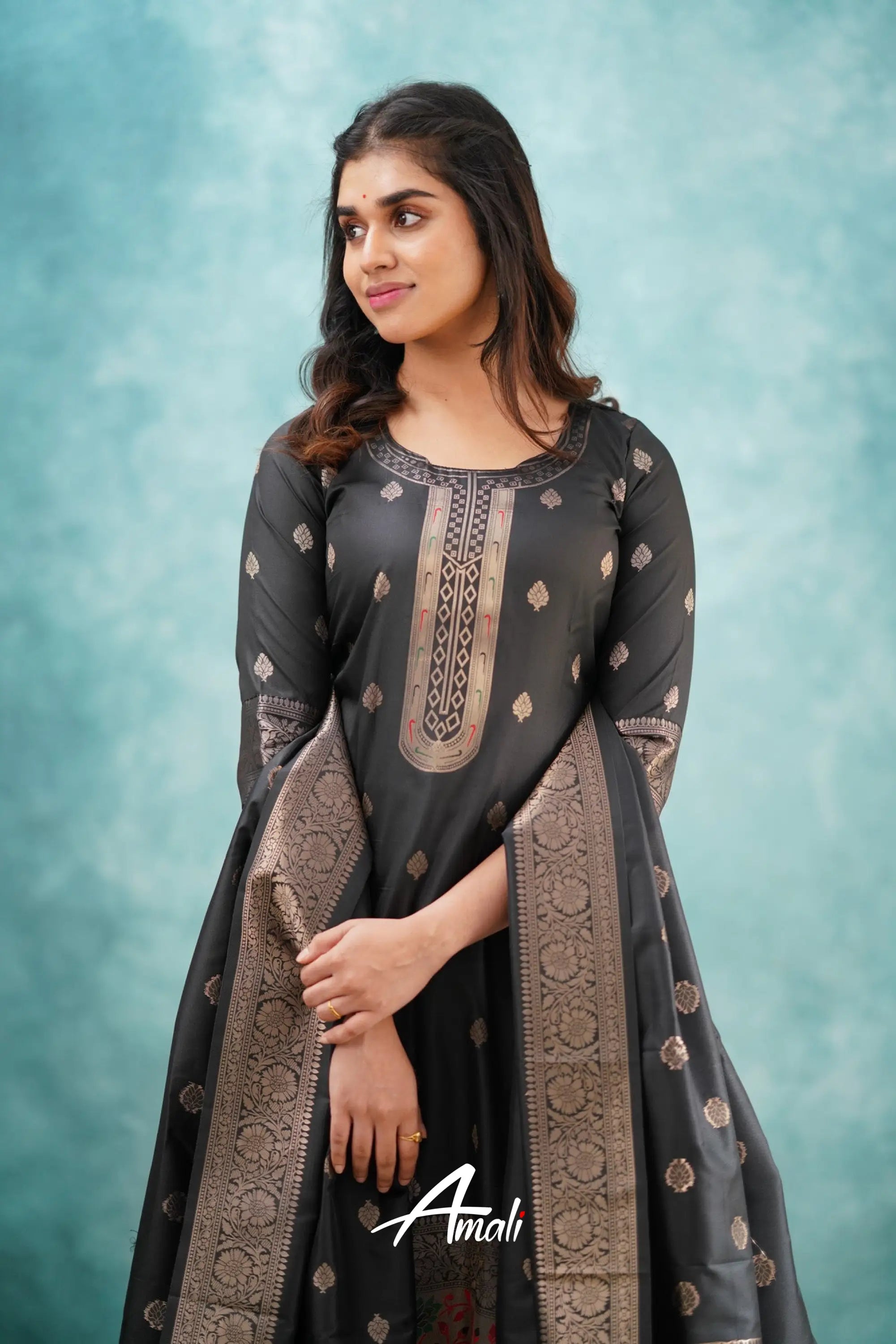 Pavani - Black Blended Paithani Silk Salwar Salwar