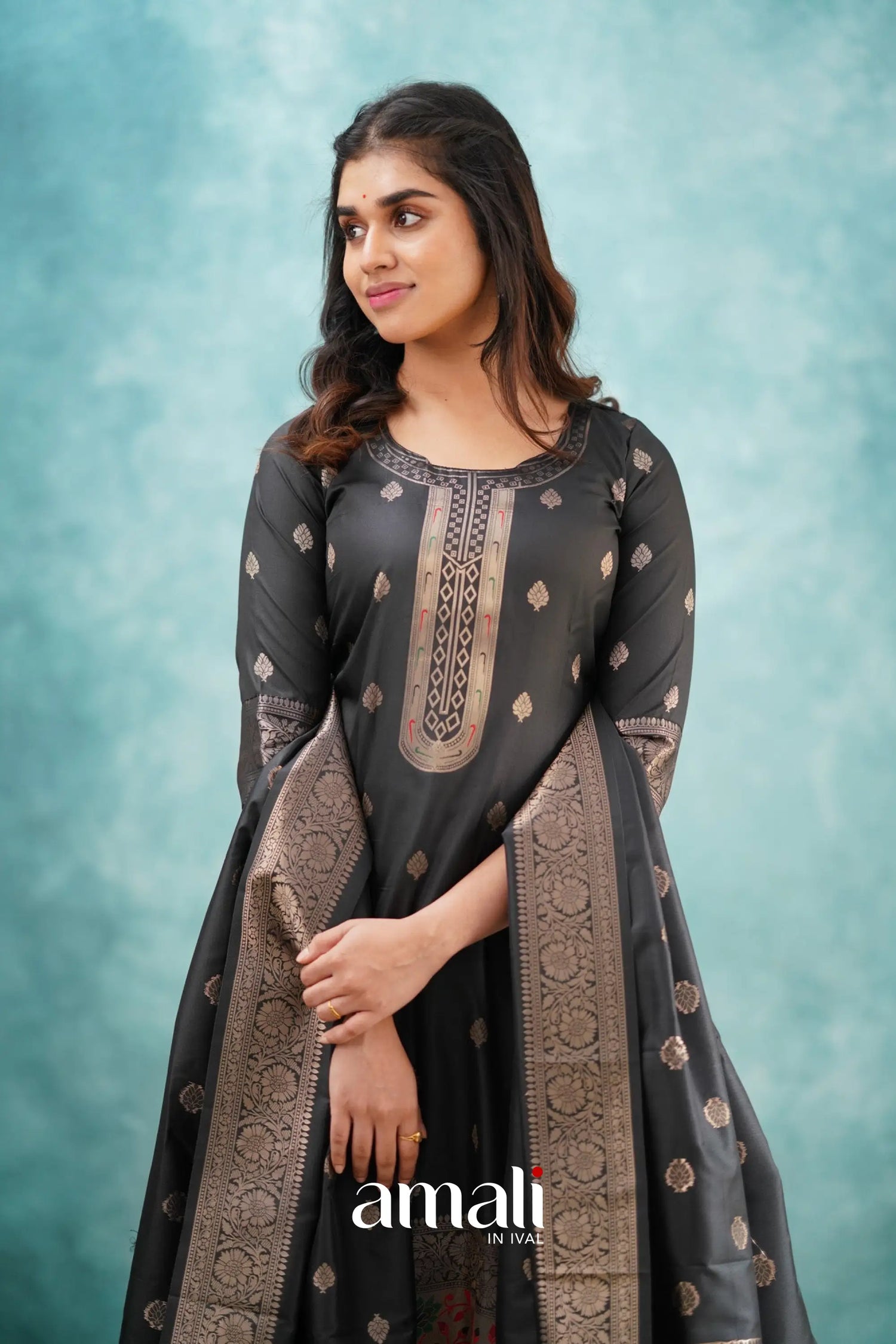 Pavani - Black Blended Paithani Silk Salwar Salwar