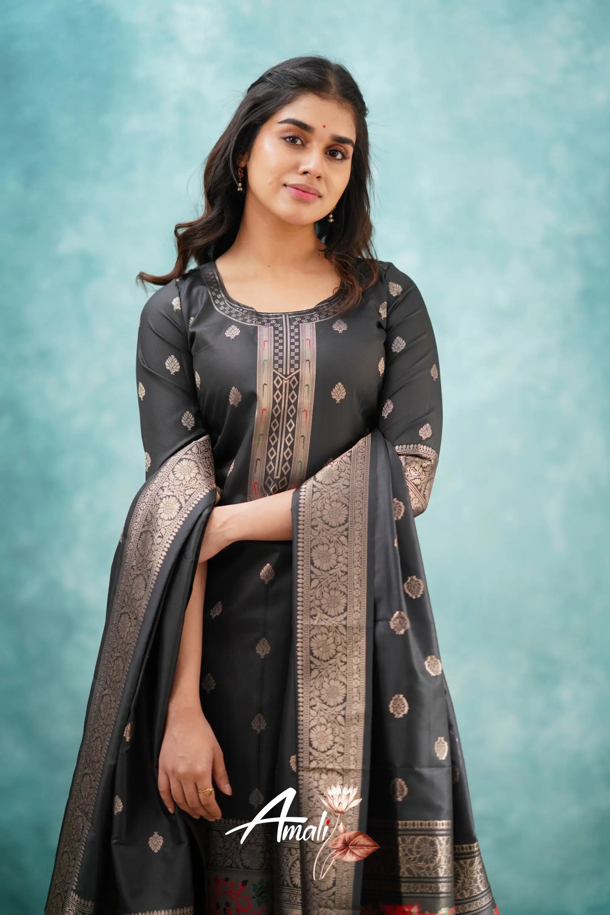 Pavani - Black Blended Paithani Silk Salwar Salwar