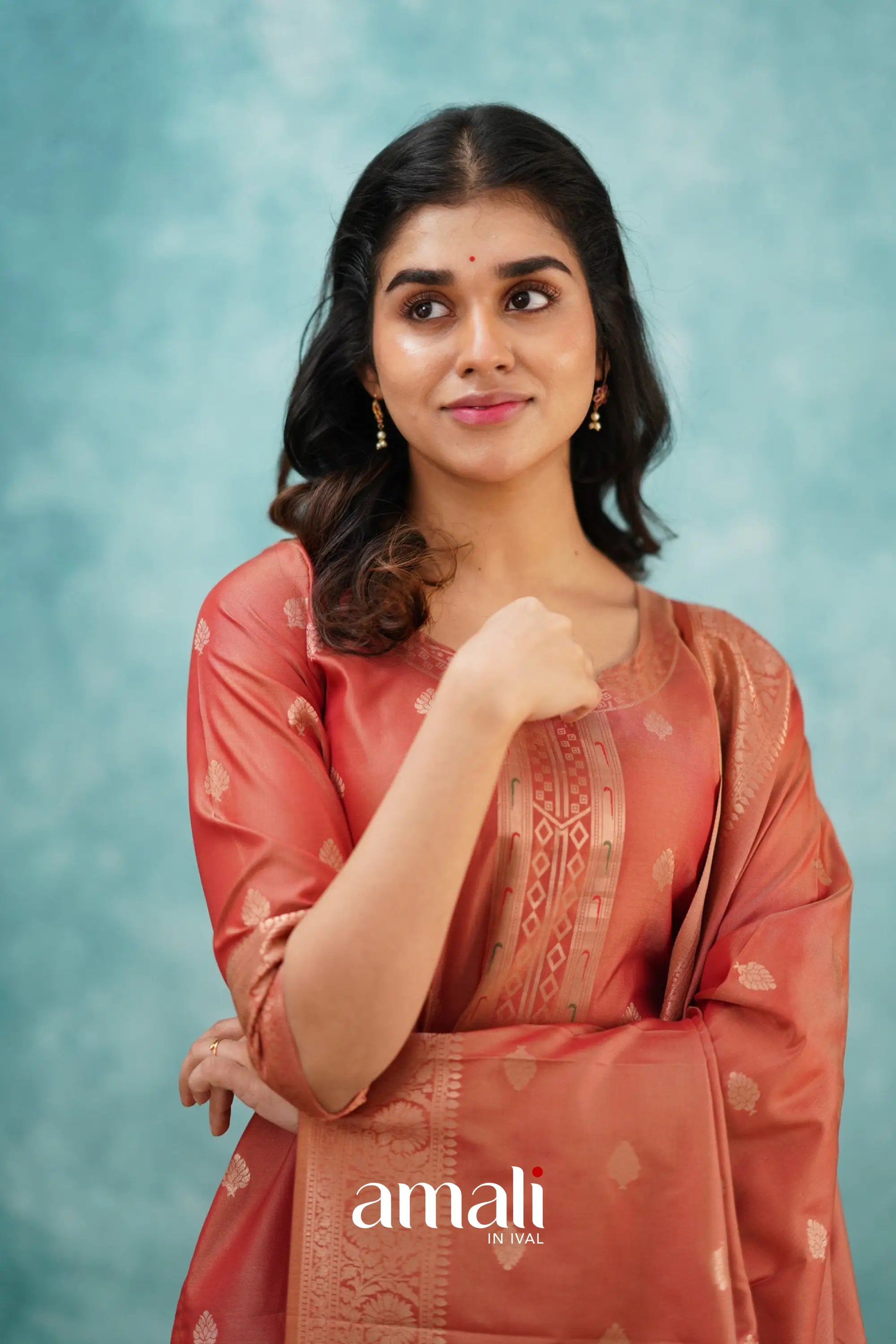 Pavani - Peach Blended Paithani Silk Salwar Salwar