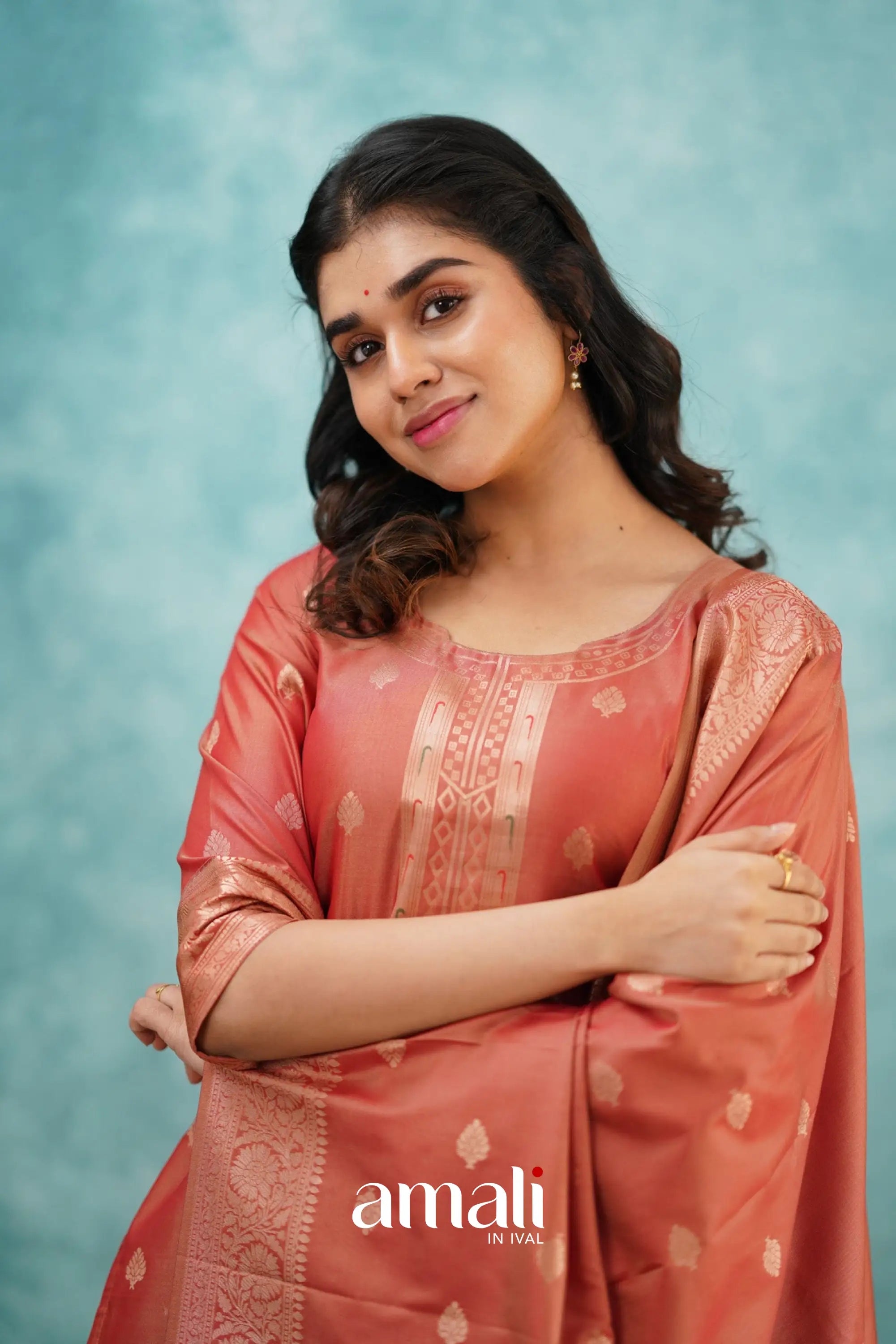 Pavani - Peach Blended Paithani Silk Salwar Salwar