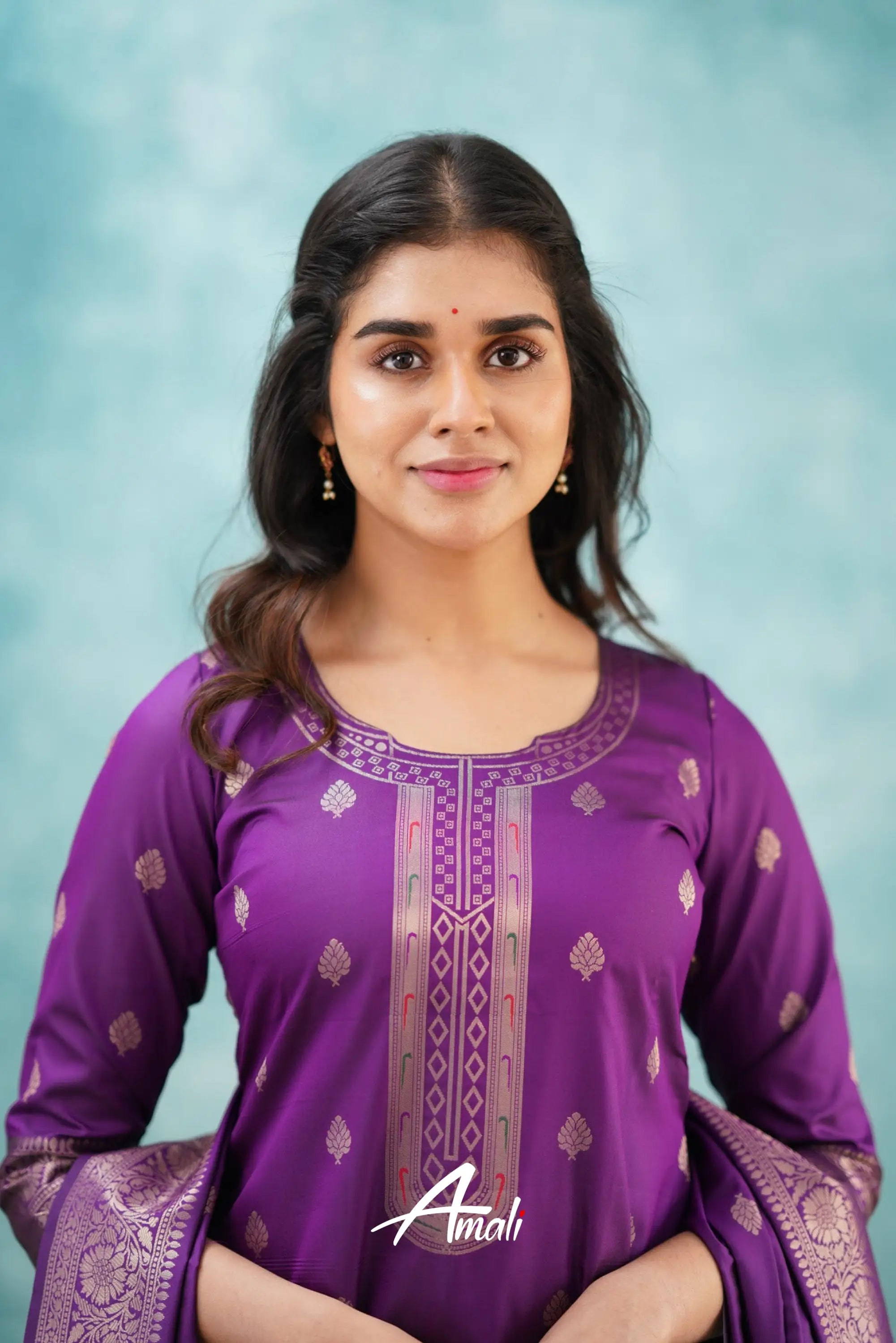 Pavani - Purple Blended Paithani Silk Salwar Salwar